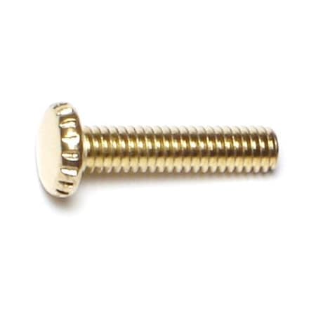 Midwest Fastener Thumb Screw, #8-32 Thread Size, Knurled, Brass Steel, 3/4 in Lg, 25 PK 76143